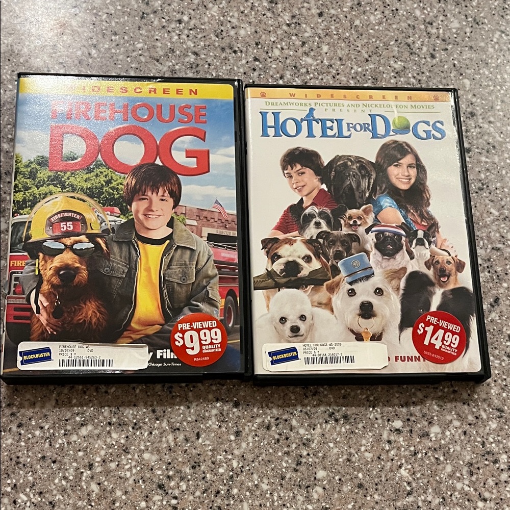 2 Dog DVDs for kids: Firehouse Dog  and Hotel for Dogs